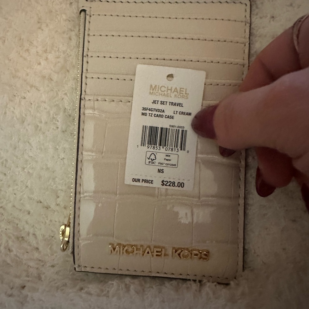 Michael Kors Cream Card Case card holder/wallet